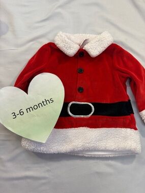 Baby Mode - long sleeve velour santa top/shirt/sweater. Size 3-6 months